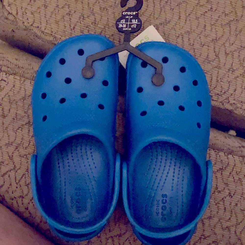 BNWT Blue crocs for kids size 12